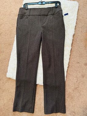 Apt. 9 Brown Textured Straight Trousers, 6P